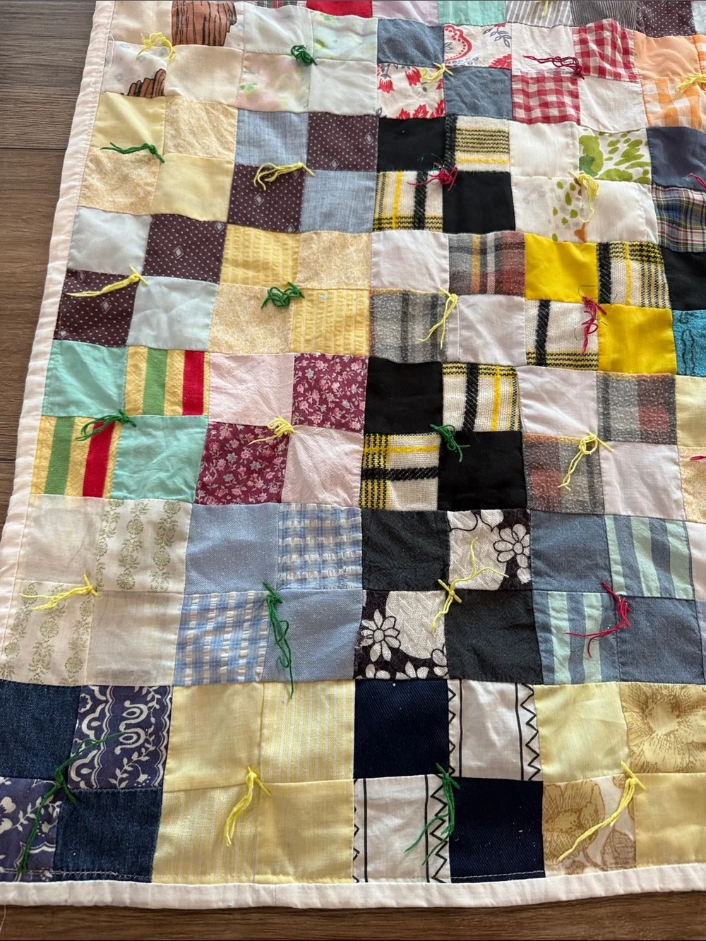 Vintage Handmade Multicolor Patchwork Quilt - no padding